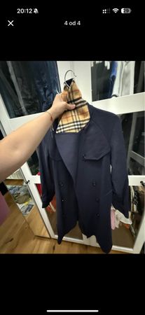 Burberry Trench-coat marine, laine vierge, taille 36