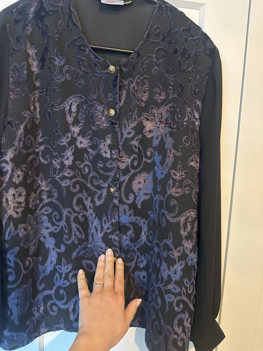 Camicette: Schwarze Bluse mit Spitze, Grösse 40 – Usato da Zürich venduto da millaiana 2