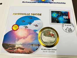 Patrouille Suisse  Numisbrief versilberte Medaille 2019