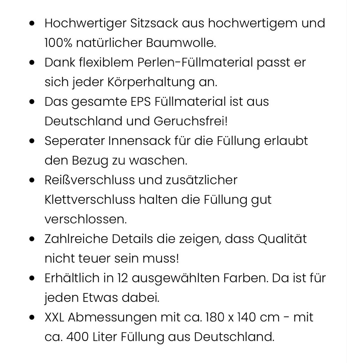 Poltrone: XXL Sitzsack LAZY BAG (fast unbenutzt) – Usato da Luzern venduto da Christian_hodel 1