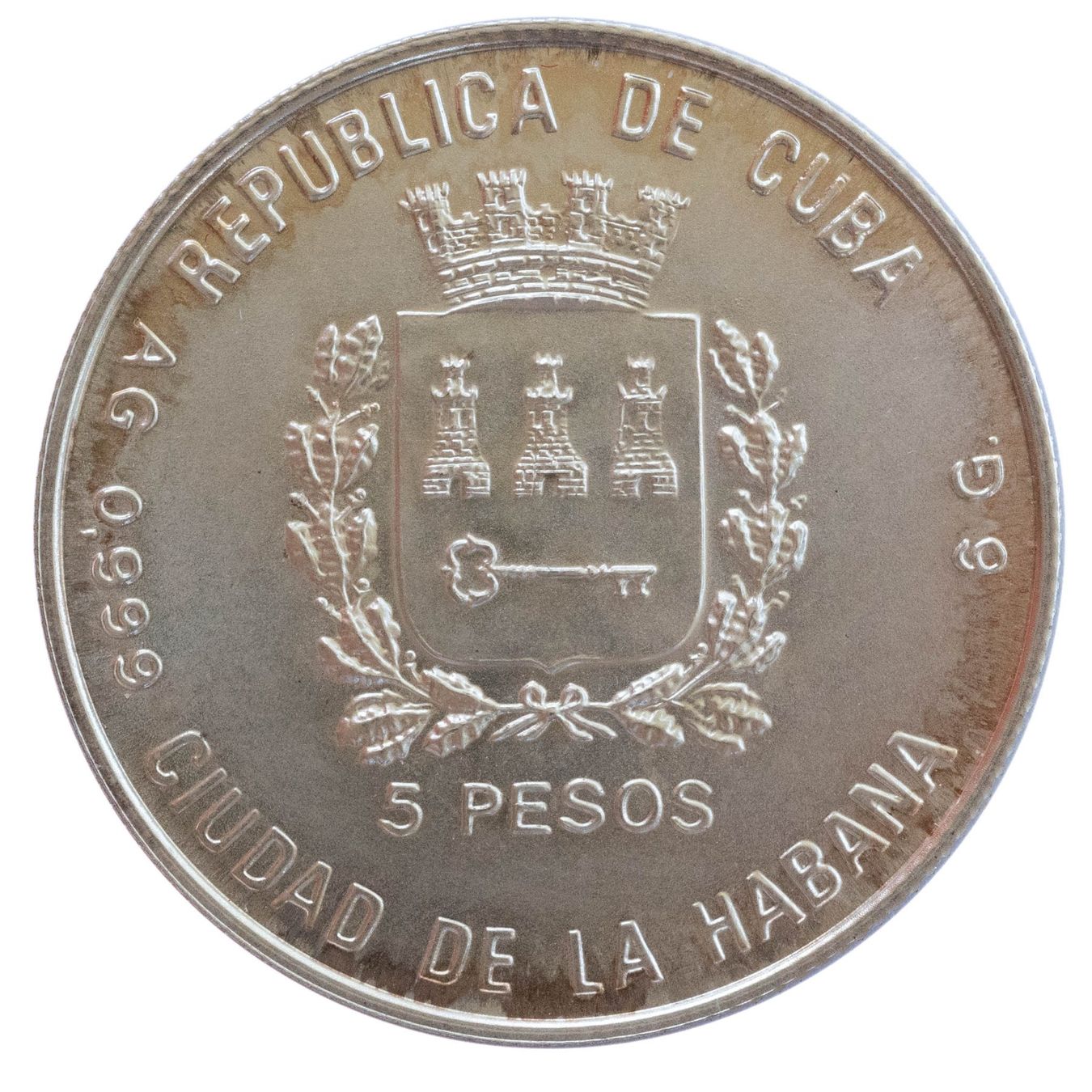 Tutti le monete: Kuba 5 Pesos 1988 Silber – Nuovo e nell'imballaggio originale da Rotkreuz venduto da num_6343 1