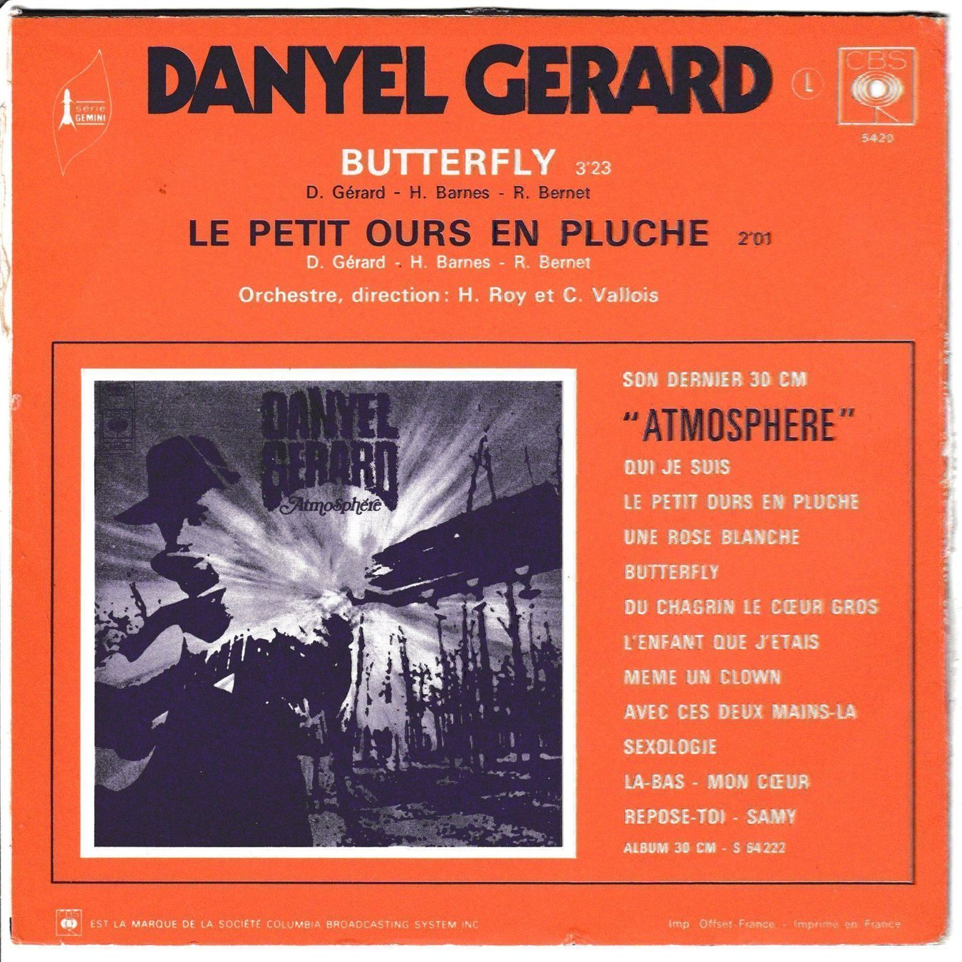 Vinyles: Danyel Gerard - Butterfly 7" Vinyl – D'occasion à Tübach par JamesStone 1