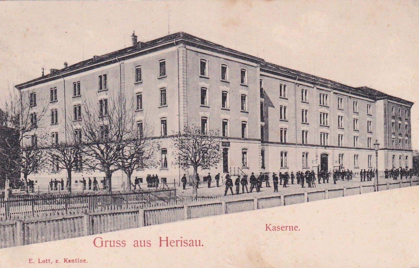 Cartoline postali: Gruss aus Herisau  Kaserne  1914 – Usato da Cormoret venduto da Pascalll2001