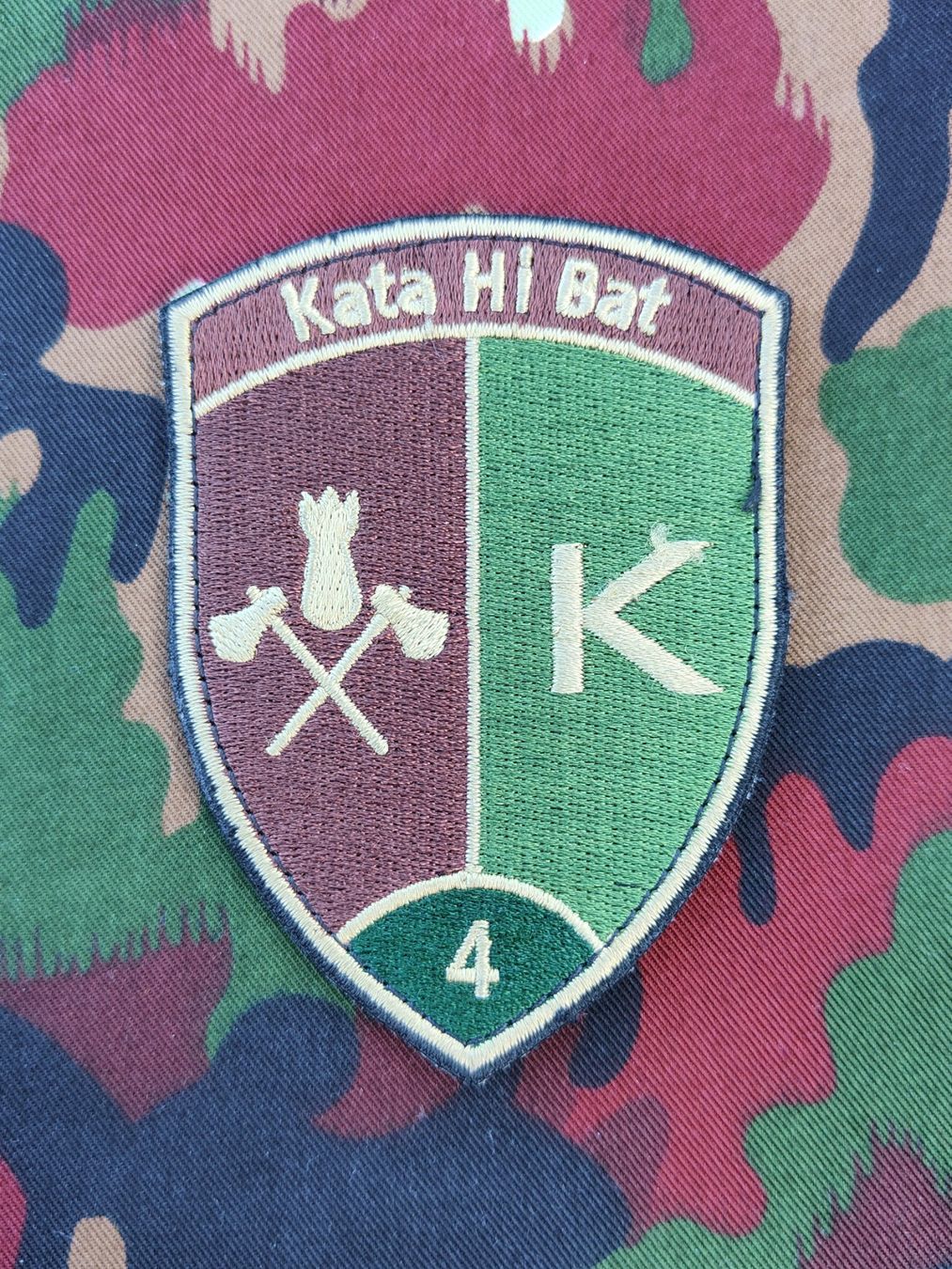 Schweizer Armee Placchette & Badge: Verbandsabzeichen Kata Hi Bat 4 Kp 1 – Usato da Bauma venduto da SwissMilitaria