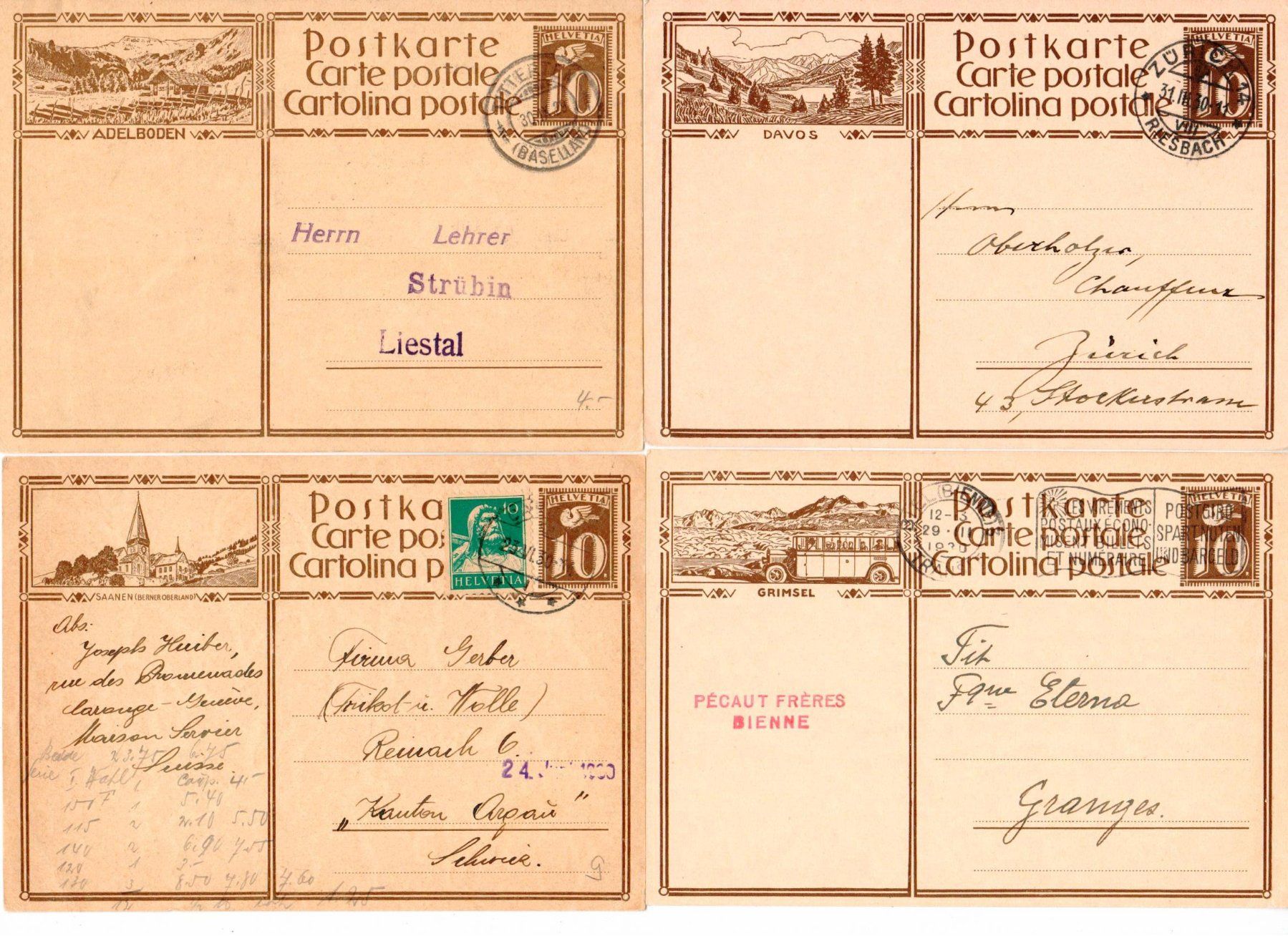 Alle Briefmarken: 10 Bildpostkarten Schweiz – Gebraucht aus Wolhusen von Curver9