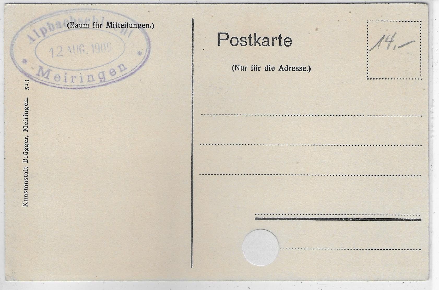 Cartoline postali: Alpbachschlucht bei Meiringen – Usato da Ettingen venduto da Kartenplanet 1