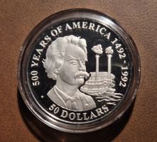 31.103g 925er Silber, Cook Islands 1990, Polierte Platte