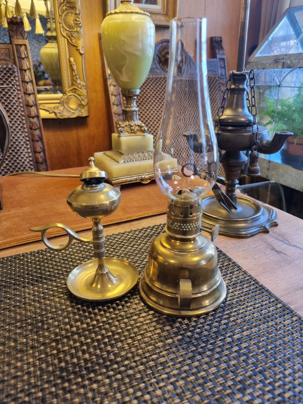 Lampen: Antike Messing Öllampe Studentenlampe Jugendstil – Gebraucht aus Scharnachtal von devin03 1
