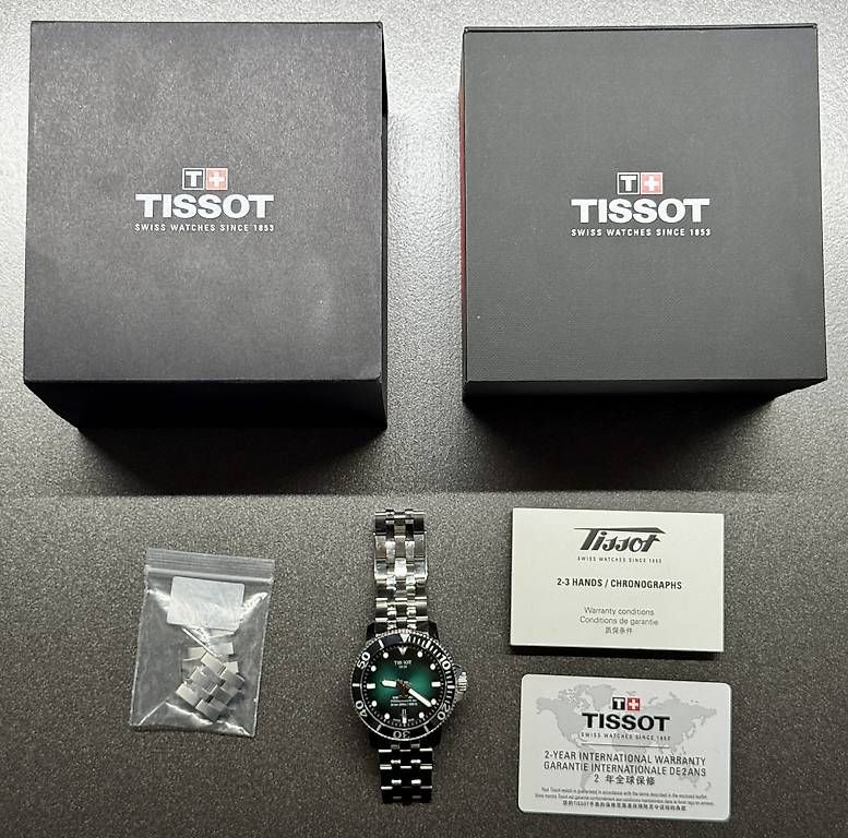 Orologi: Tissot Seastar 1000 Powermatic 80 | Full Set | Grün – Usato da Biberist venduto da Ce_Jo
