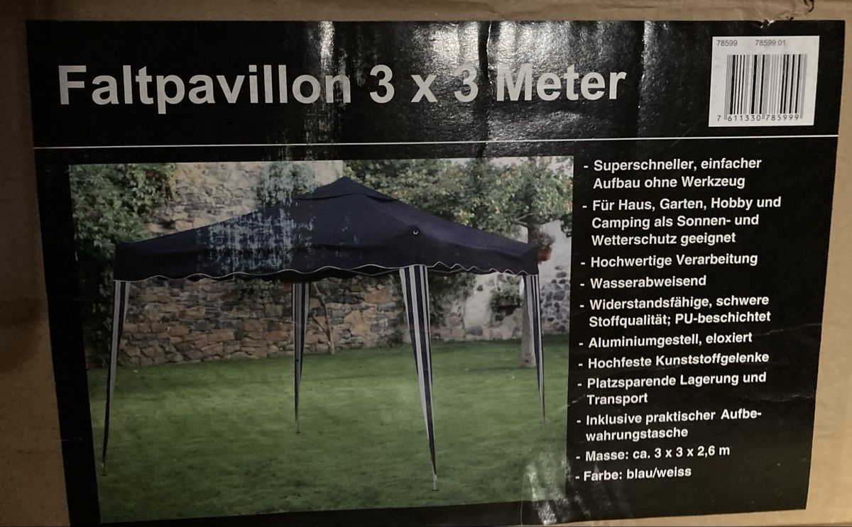Tende & Padiglioni: Faltpavillon 3x3 Meter blau weiss.  – Usato da Liebefeld venduto da porsche510
