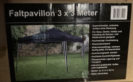 Faltpavillon 3x3 Meter blau weiss. 