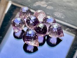 2 Stück Amethyst Tropfen 8x10 mm – Erstklassige Qualität-103