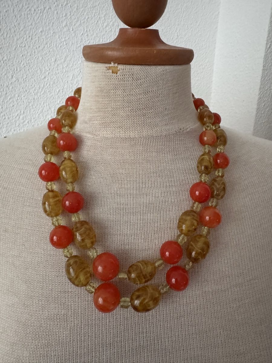 Catenine: Collier vintage double rang en verre – Usato da Morges venduto da sandy069