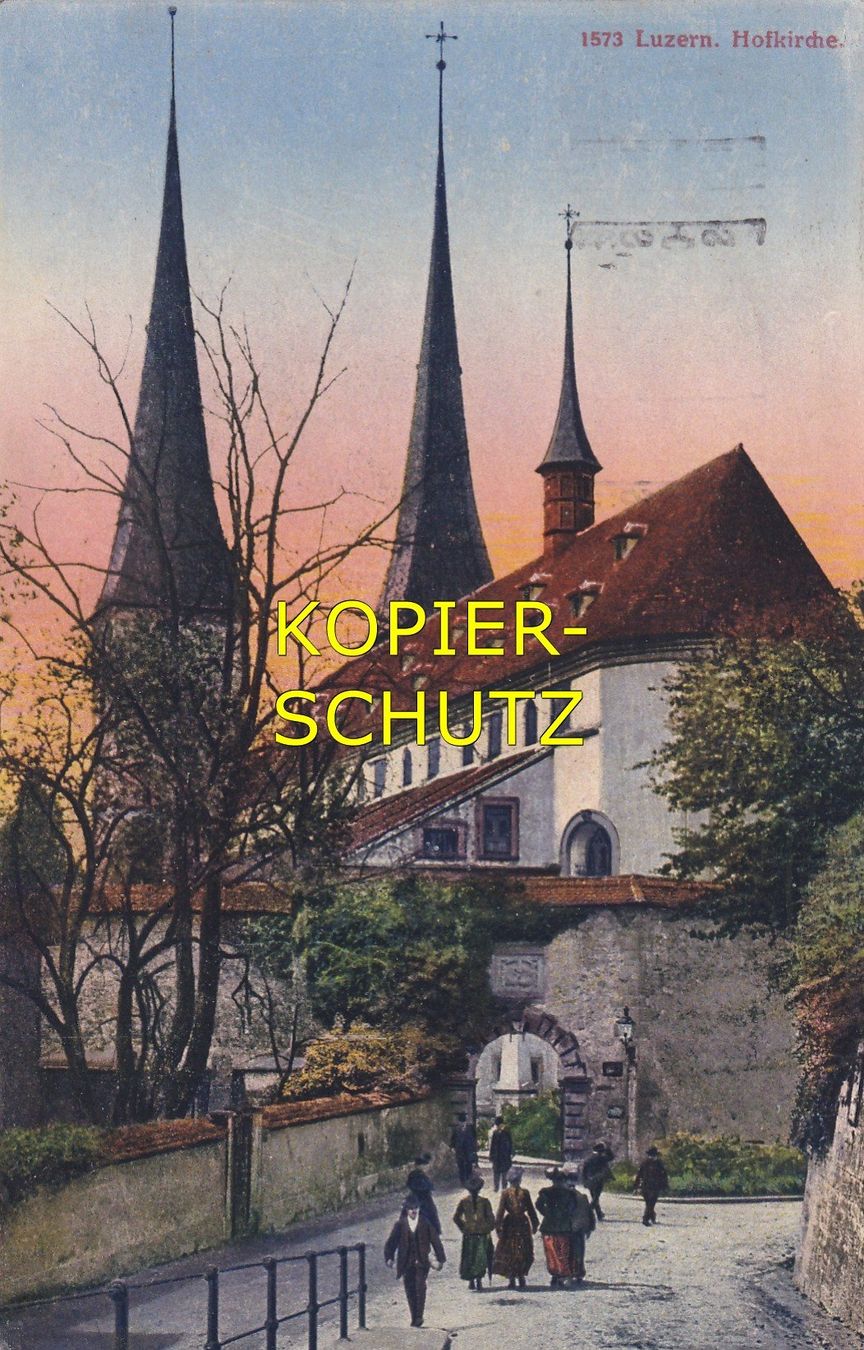 Cartoline postali: Luzern - Hofkirche (belebt) /bb – Usato da Hombrechtikon venduto da Rudolf07