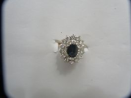 Saphit-Brillant Ring-18 K.Gold