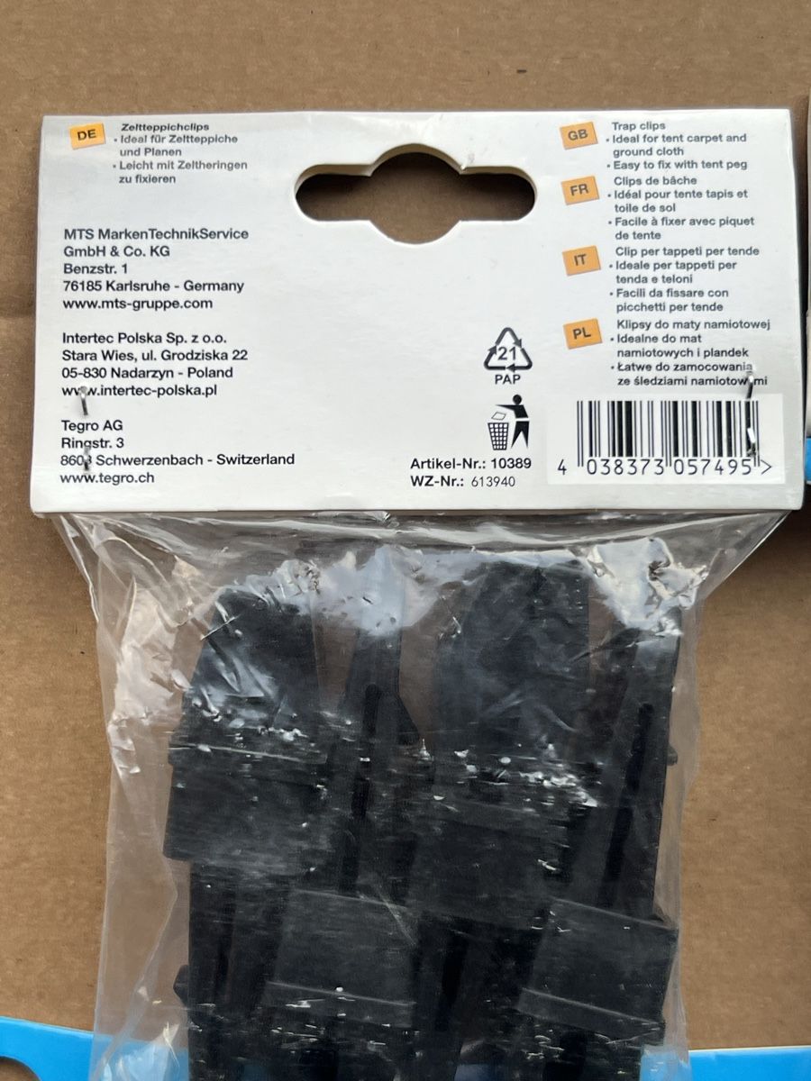 Tende : Cartrend Zelteppichclips 5x4 neu – Nuovo e nell'imballaggio originale da Emmen venduto da VK-Retail 2