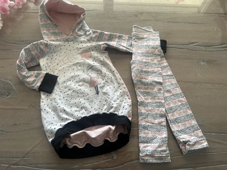 Selfmade Mädchen Outfit Set Kapuzenpullover Leggins Gr. 98💕