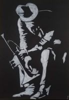 Trumpet man schwarz/weiss