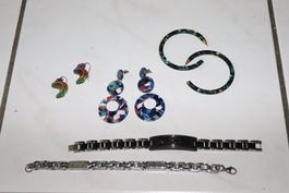 Lot bijoux: Boucles d'oreilles, bracelets, fantaisie, neuf