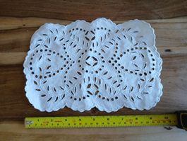 Vintage Embroidered Cotton Doily - Cottage Chic Decor 28x20c