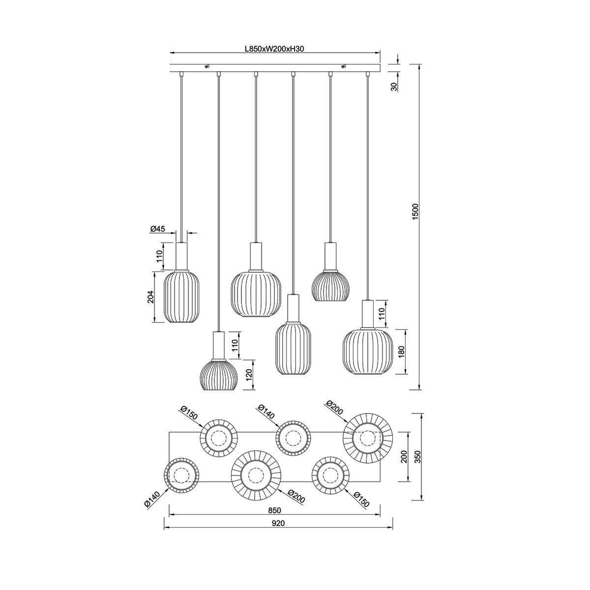 Lampadari & plafoniere: Pendelleuchte, 6 Strahler, 92 cm x 35 cm – Nuovo (secondo la descrizione) da Kreuzlingen venduto da Smart-Light 8