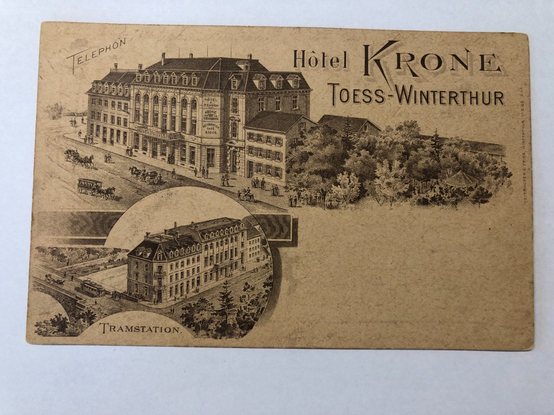Cartes postales: Hotel Krone Toess-Winterthur 1900 – D'occasion à Pfäffikon ZH par Waltoversand