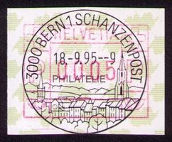 ATM 9_K-VO 3000 BERN 1 PHILATELIE__Werbe-VO 18.9.95_ET !