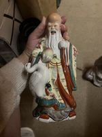 Chinesische Götter Figur aus Porzellan, handbemalt