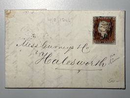 Grossbritannien 1845, One Penny Red, Brief-/Umschlag, Top!