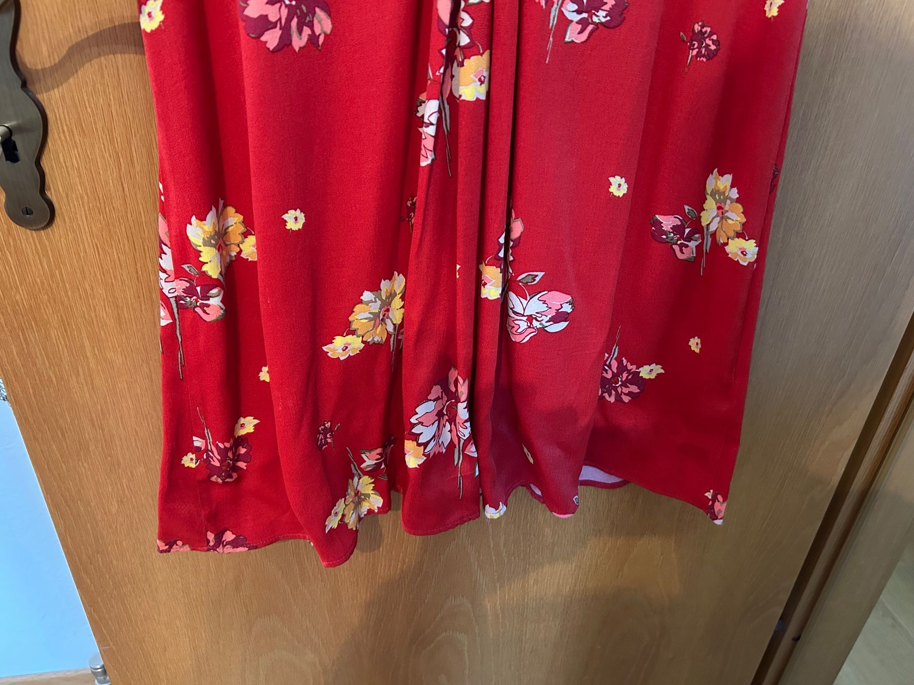 Vestiti: Sommerliches rotes Kleid mit Blumenmuster, Monsoon – Usato da Murten venduto da zia_6czz 4