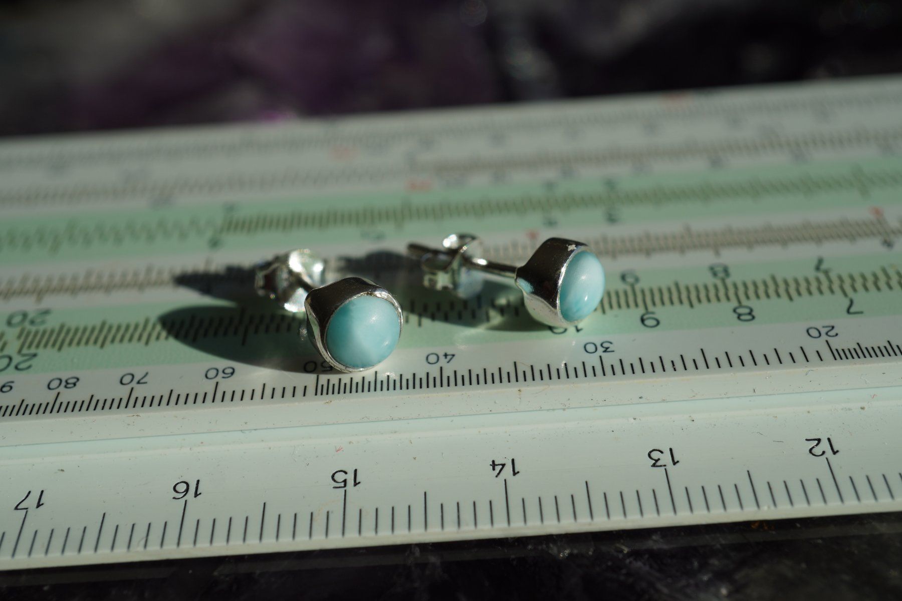 Orecchini pendenti & Orecchini a lobo: Larimar     Ohrstecker 6 mm Silber Sehr Schön – Nuovo e nell'imballaggio originale da Eschenbach SG venduto da topstone