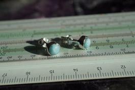 Larimar     Ohrstecker 6 mm Silber Sehr Schön