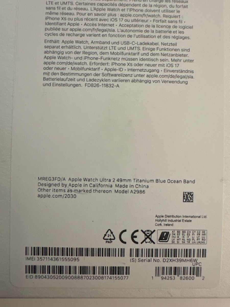 Apple Smartwatch: Apple Watch Ultra 2 Blue Trail Loop 49mm – D'occasion à Zürich par ZbynekZ 2