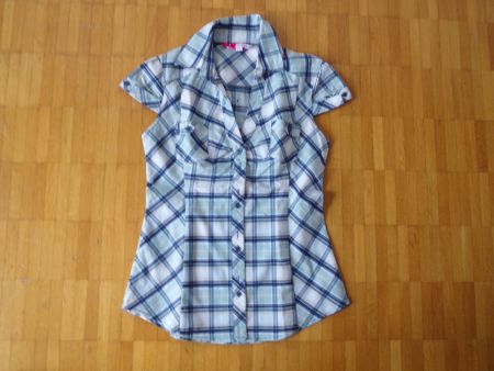 Damen Bluse blau kariert  Gr. S