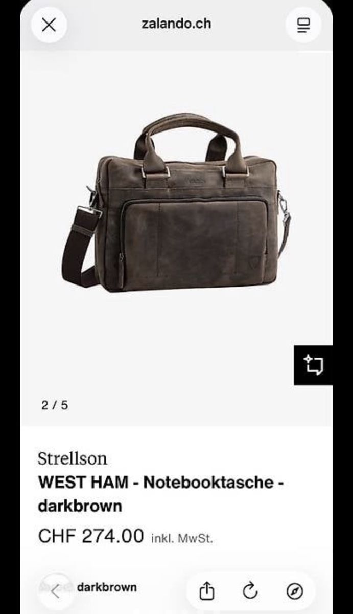 Strellson Borse: Strellson Notebooktasche,neu und unbenutzt,Echtleder – Nuovo e nell'imballaggio originale da Hitzkirch venduto da DM_7
