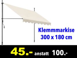 🔴  Klemmmarkise beige 300 x 180 cm /481B