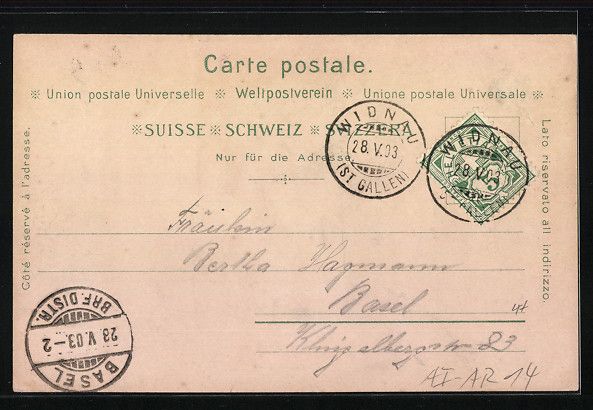 Cartoline postali: Gesellschaft in Appenzeller-Trachten mit – Usato da Berlin venduto da bartko-reher 1