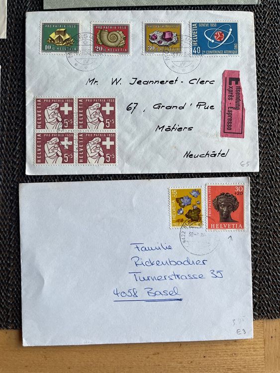 Tutti i francobolli: 7 enveloppes avec timbres Pro Patria année 55/58/63/65/68/75 – Usato da Châtel-St-Denis venduto da Vaillant1 4