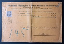 Ziffermuster SBK 64B auf übergrosser Nachnahme Luchsingen