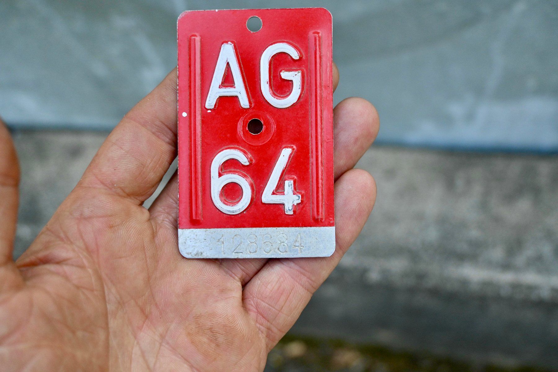 Insegne: Velonummer AG von 1964 - Aargau – Usato da Pfaffhausen venduto da mono_rec 3