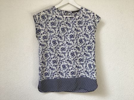 Esprit Sommer Bluse / Top , blau-weiss gemustert, Grösse 34