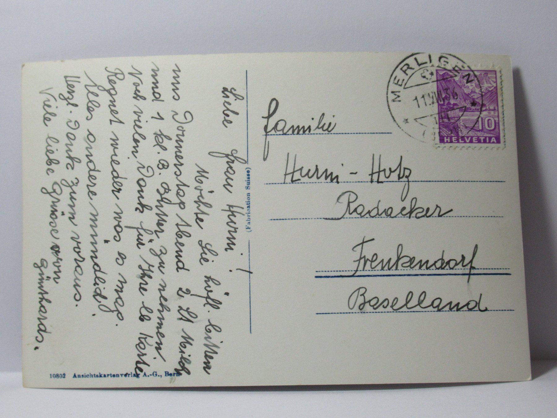 Cartes postales: Sigriswiler Rothorn 1936 – D'occasion à Grenchen par Bluemchen1900 1
