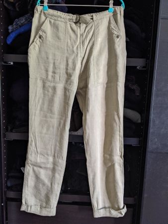 ISABEL MARANT* : Pantalon en lin beige lagenlook 40-42