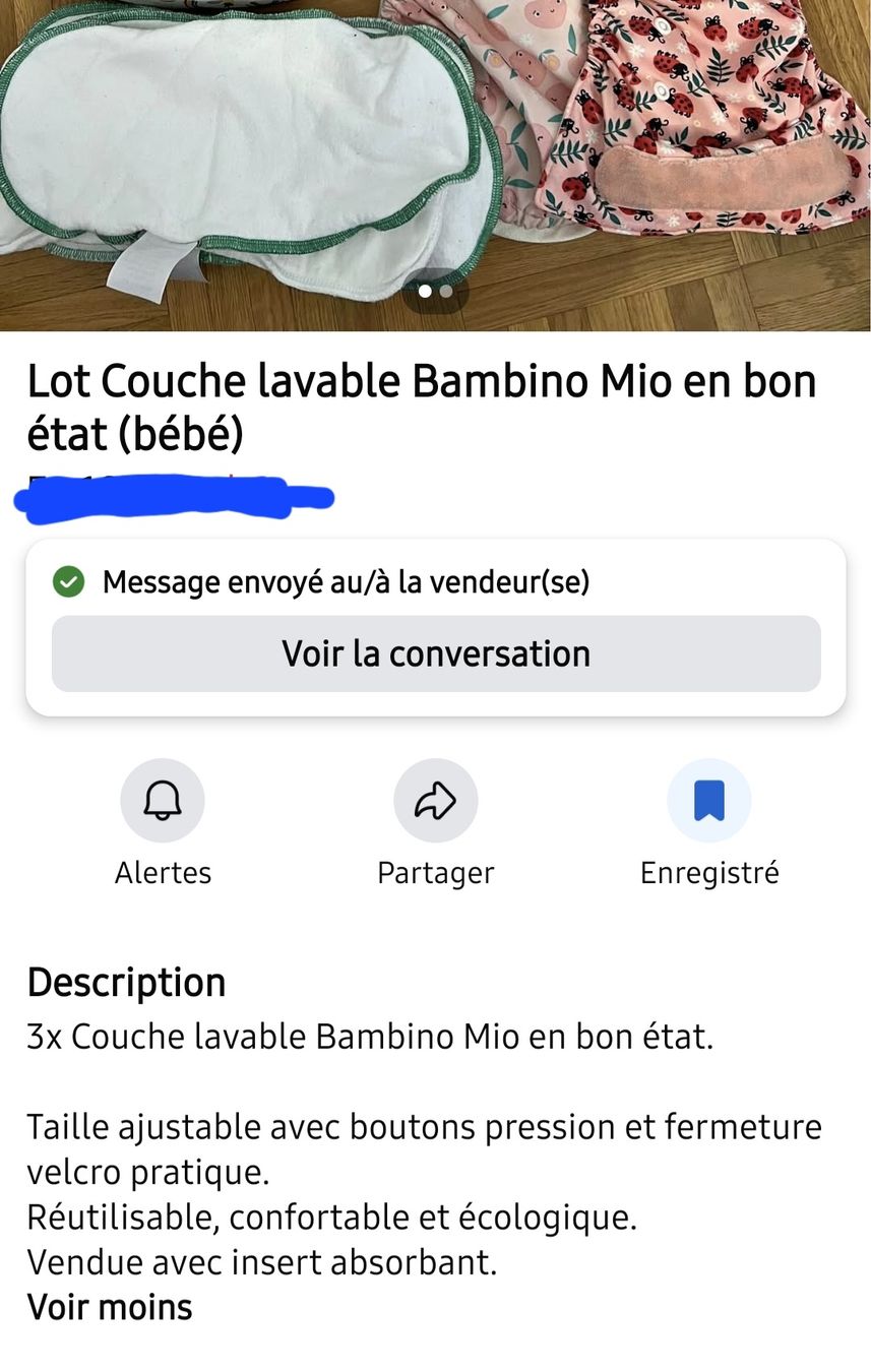 Secchi per pannolini & Pannolini: Gros lot de 26 couches lavables et 23 inserts absorbant  – Usato da Vevey venduto da fer3ica 9