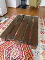 Palett Couchtisch, Glasplatte, Räder, Top Zustand!