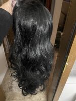 Schwarze langhaar Perücke neu