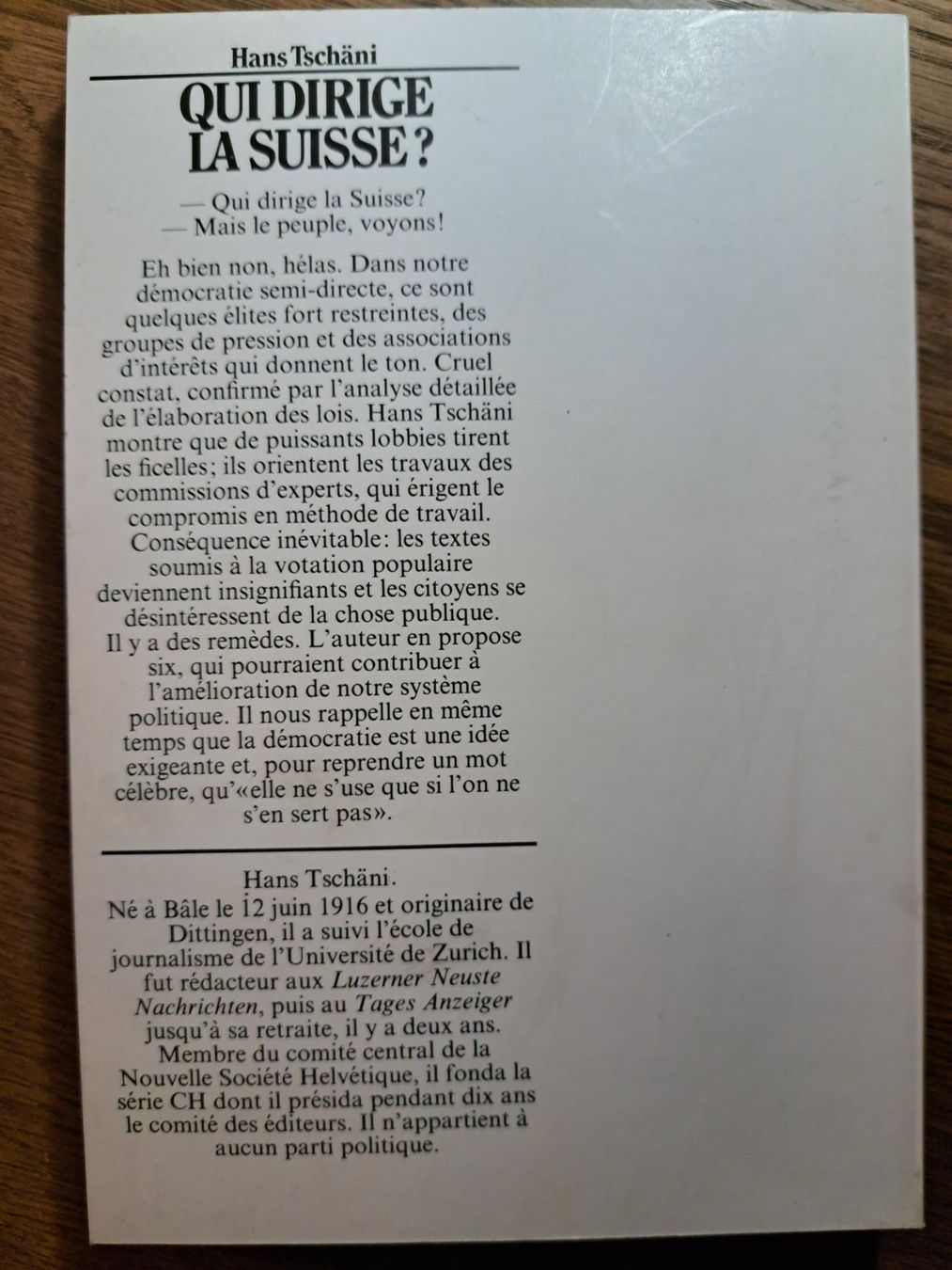 Libri: Livre Qui dirige la Suisse ? – Usato da Pailly venduto da jme99 1