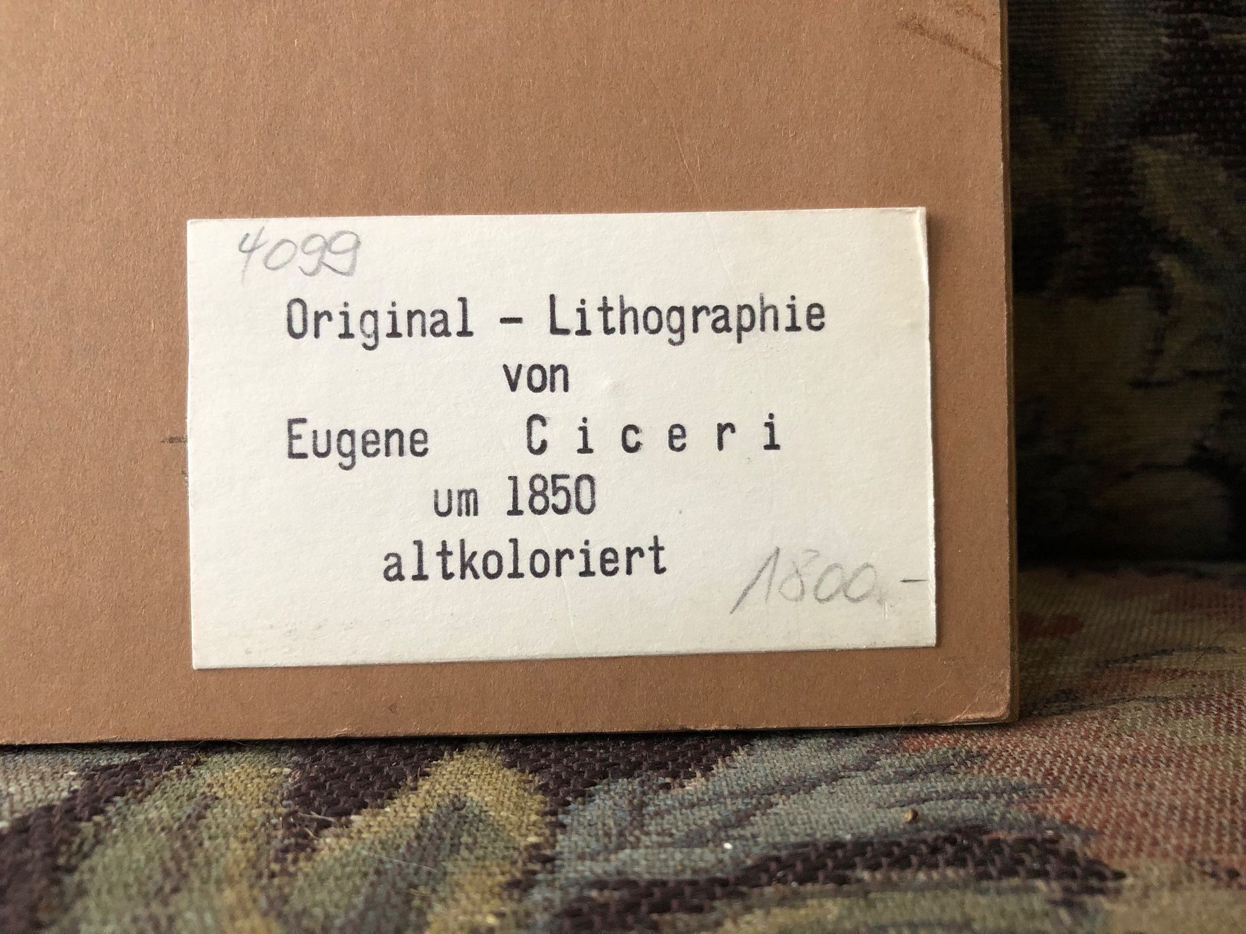 Arts picturaux & lithographies: Lithographie von EUGENE CICERI, um 1850! – D'occasion à Wald ZH par mlnt 5