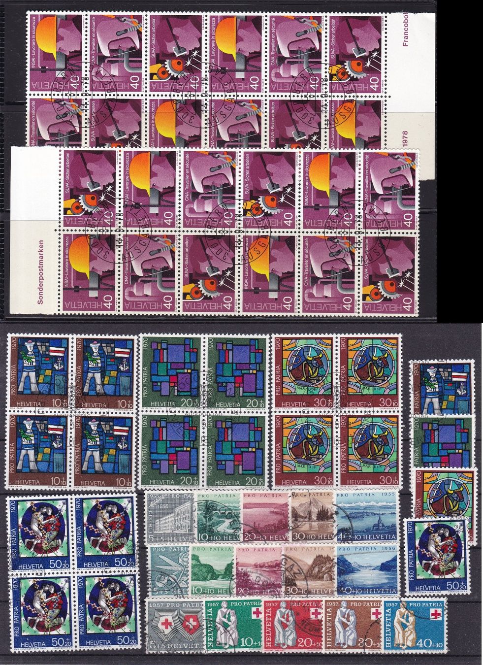 Alle Briefmarken: CH Briefmarken-Steckkarten, bunt gemischt – Gebraucht aus Münchwilen AG von Nesar 5