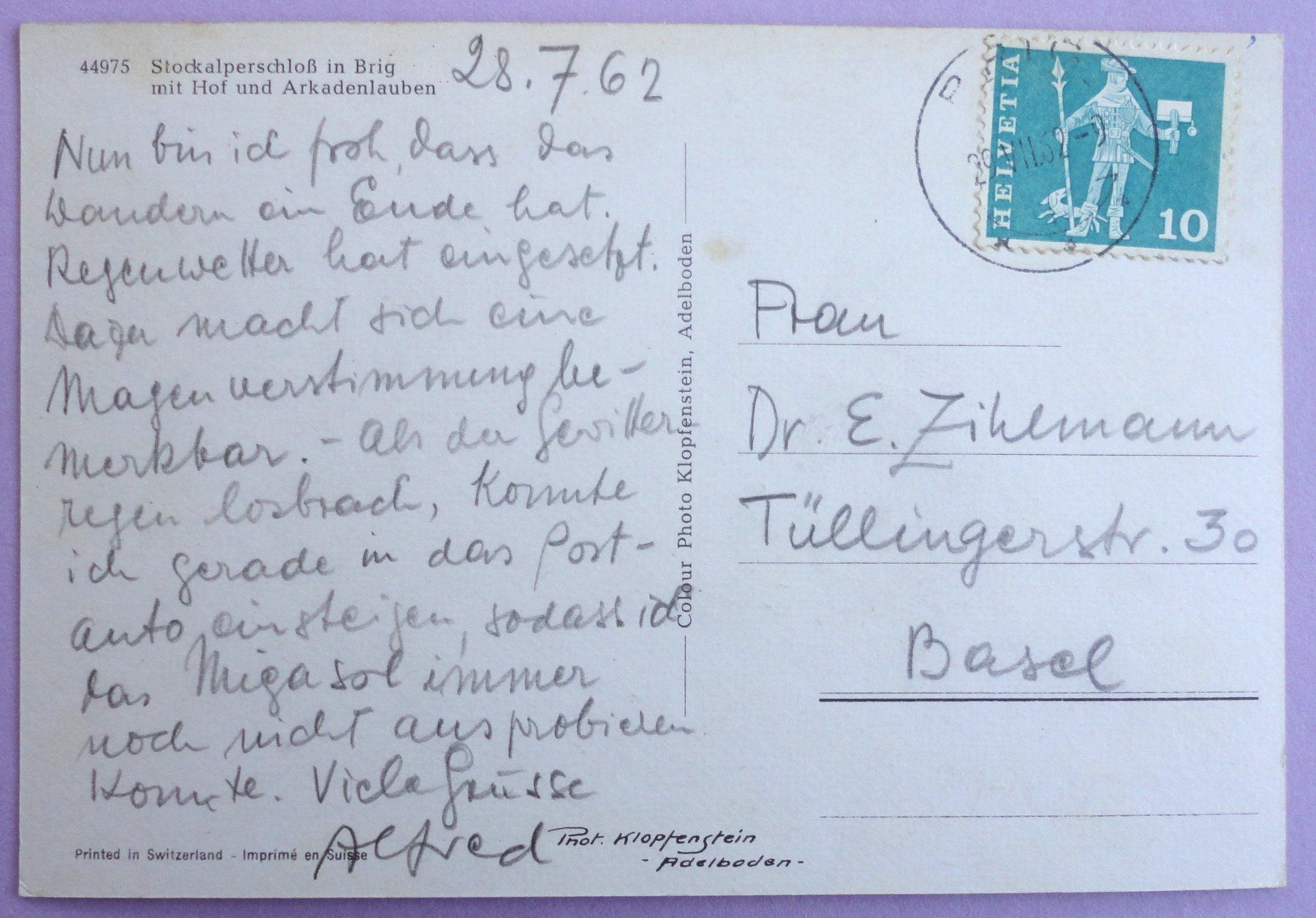 Cartoline postali: Stockalperschloss in Brig – Usato da Fétigny venduto da Billy2miny 1